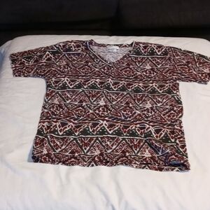 V Cristina womens v neck top with padded shoulders